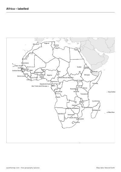 Africa – Labelled map preview