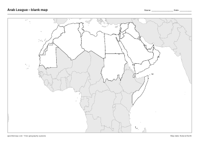 Arab League – Blank map preview