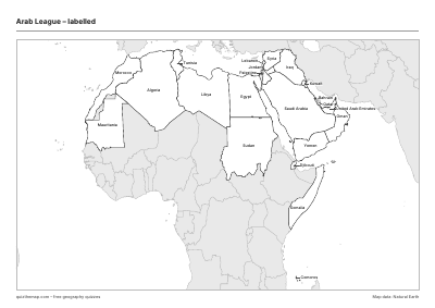 Arab League – Labelled map preview