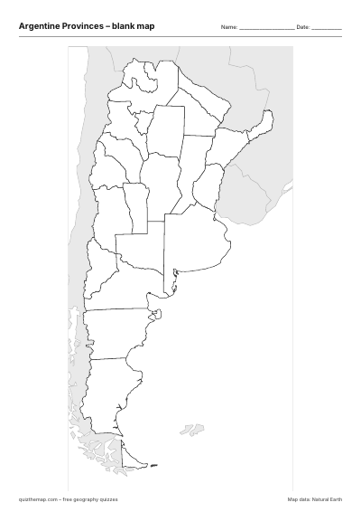 Argentine Provinces blank map thumbnail