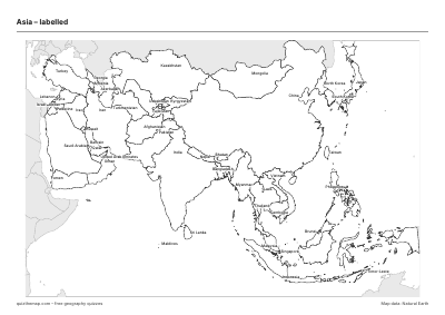 Asia – Labelled map preview