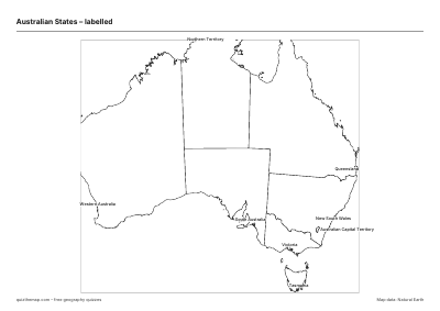 Australian States – Labelled map preview