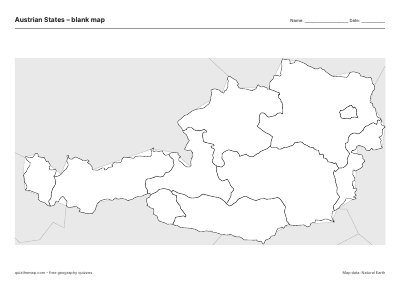 Austrian States blank map thumbnail