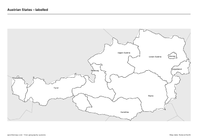 Austrian States – Labelled map preview