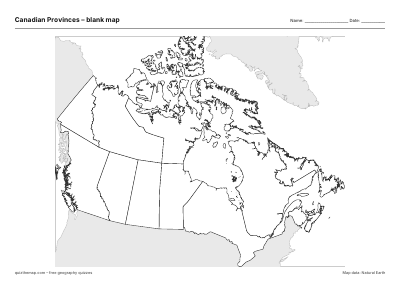 Canadian Provinces blank map thumbnail