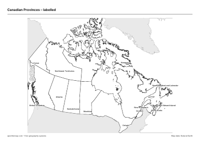 Canadian Provinces – Labelled map preview