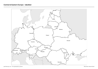 Central & Eastern Europe – Labelled map preview