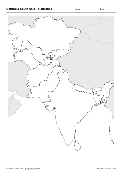 Central & South Asia blank map thumbnail