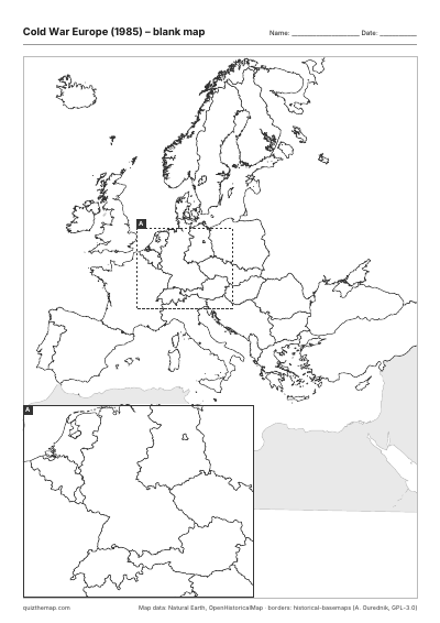 Cold War Europe (1985) – Blank map preview