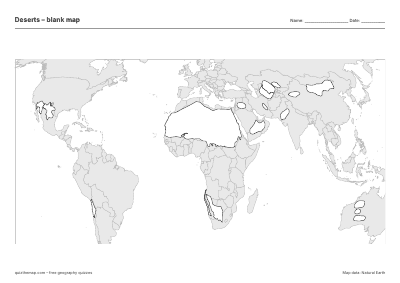 Deserts blank map thumbnail