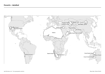 Deserts – Labelled map preview