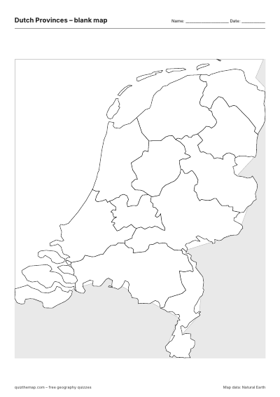 Dutch Provinces blank map thumbnail