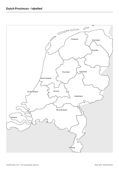 Dutch Provinces – Labelled map preview