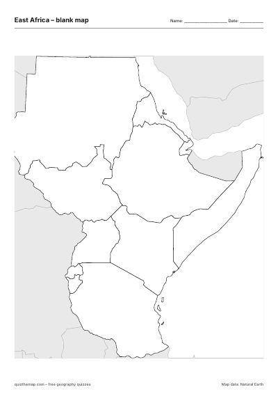 East Africa blank map thumbnail