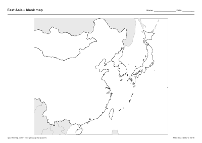 East Asia blank map thumbnail