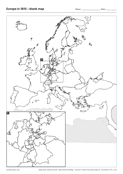 Europe in 1815 – Blank map preview