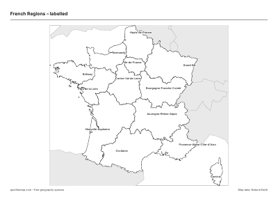 French Regions – Labelled map preview
