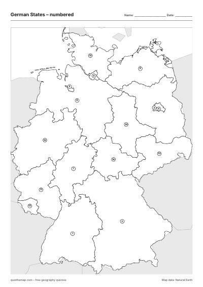 German States – Numbered map preview