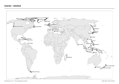 Islands – Labelled map preview