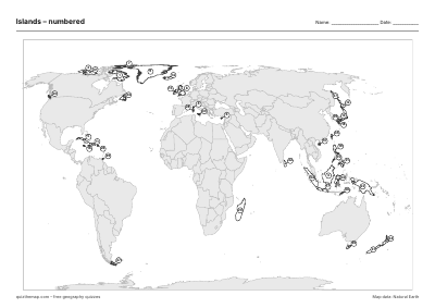 Islands – Numbered map preview