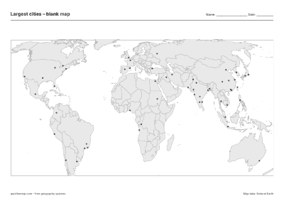 Largest cities – Blank map preview