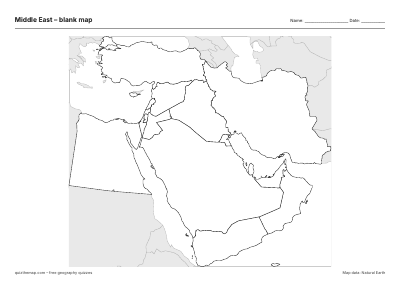 Middle East blank map thumbnail
