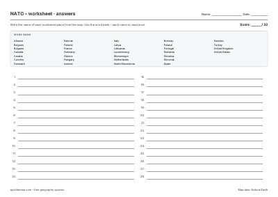 NATO – Worksheet map preview