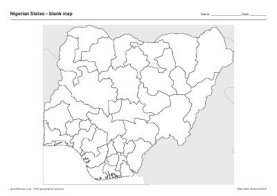 Nigerian States blank map thumbnail