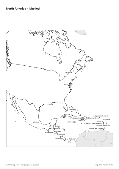 North America – Labelled map preview
