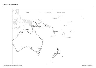 Oceania – Labelled map preview