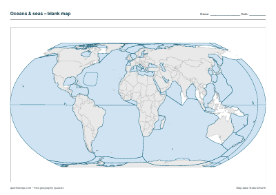 Oceans & seas blank map thumbnail