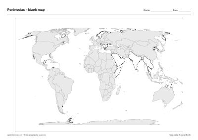 Peninsulas blank map thumbnail