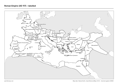 Roman Empire (AD 117) – Labelled map preview