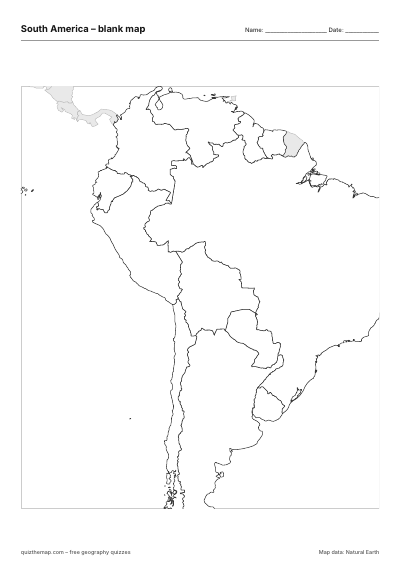 South America blank map thumbnail