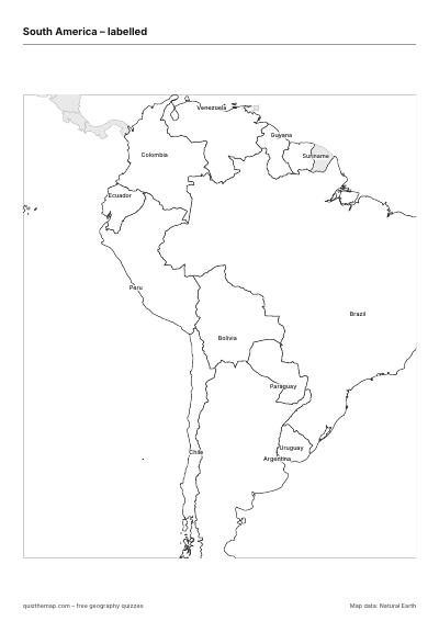 South America – Labelled map preview
