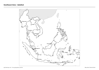 Southeast Asia – Labelled map preview