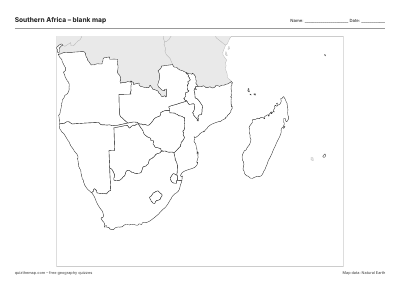 Southern Africa blank map thumbnail