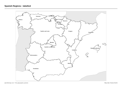 Spanish Regions – Labelled map preview