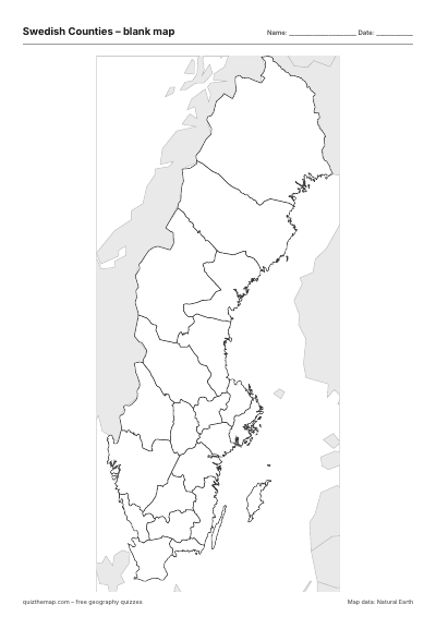 Swedish Counties blank map thumbnail