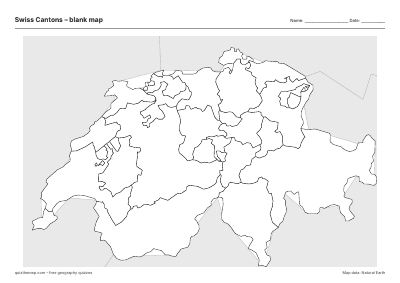 Swiss Cantons blank map thumbnail