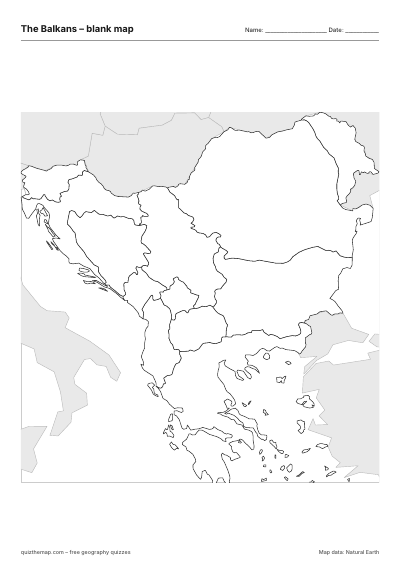 The Balkans blank map thumbnail