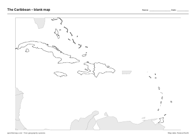 The Caribbean blank map thumbnail