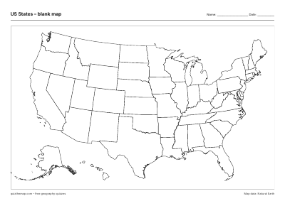 US States blank map thumbnail