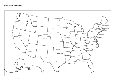 US States – Labelled map preview