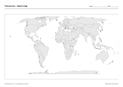 Volcanoes blank map thumbnail
