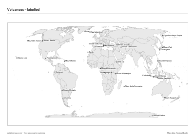 Volcanoes – Labelled map preview