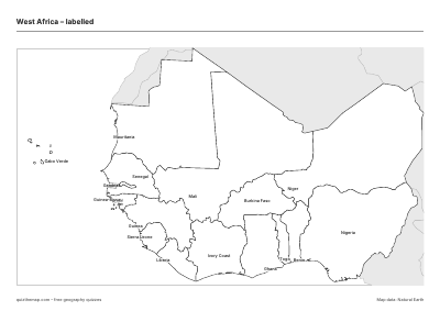 West Africa – Labelled map preview