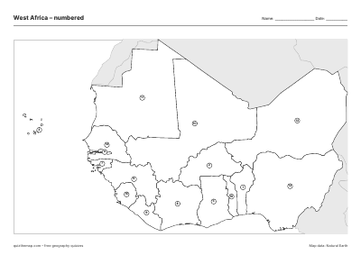 West Africa – Numbered map preview
