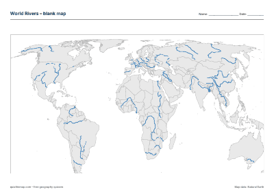 World Rivers blank map thumbnail