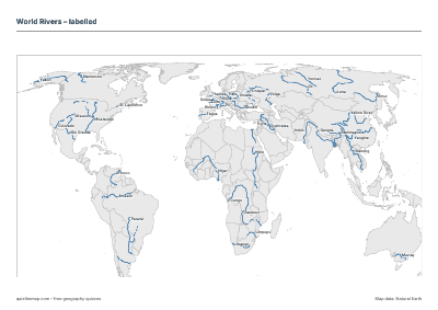 World Rivers – Labelled map preview